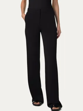Akris Punto Marla Wide Straight Lasercut Trousers in Black