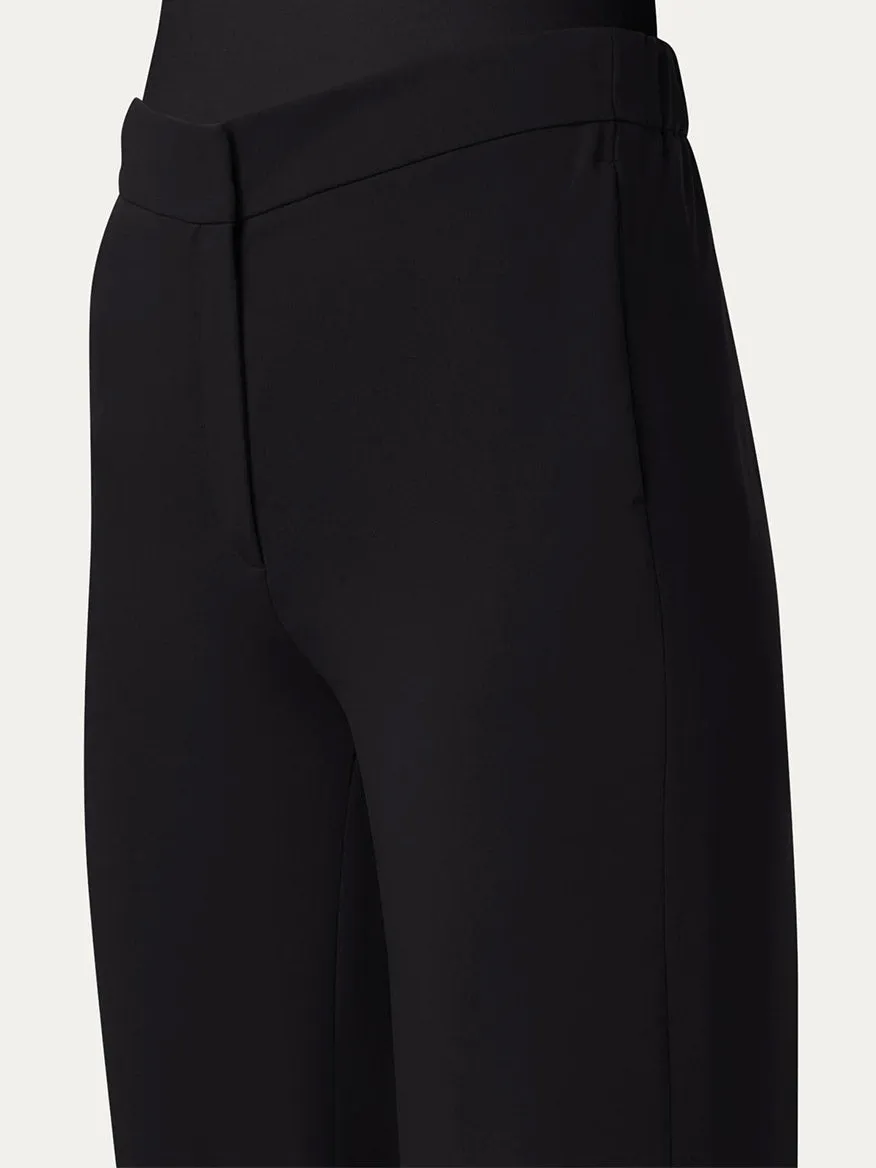 Akris Punto Marla Wide Straight Lasercut Trousers in Black