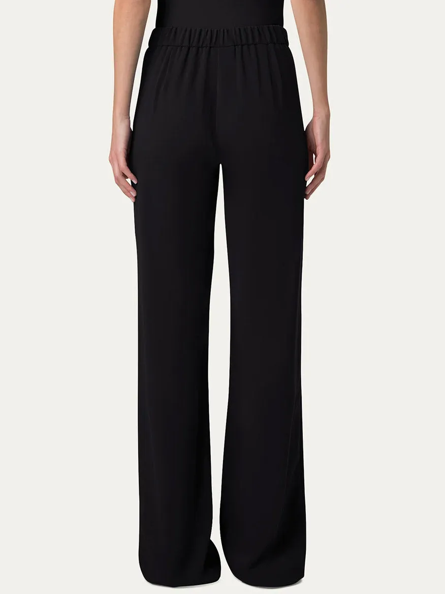 Akris Punto Marla Wide Straight Lasercut Trousers in Black