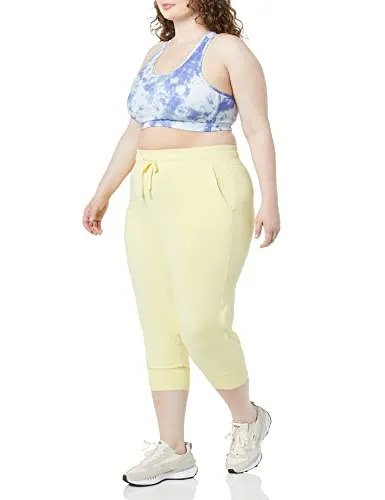 Amazon Essentials Women's Brushed Tech Stretch Crop Jogger Pant (Available in Plus Size), Grey Space Dye, X-Small