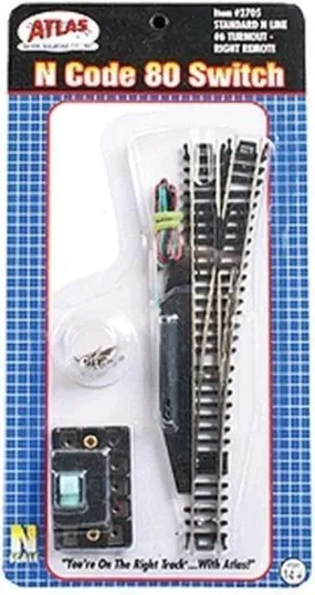 Atlas 2705 N Code 80 #6 Remote Right-Hand Turnout