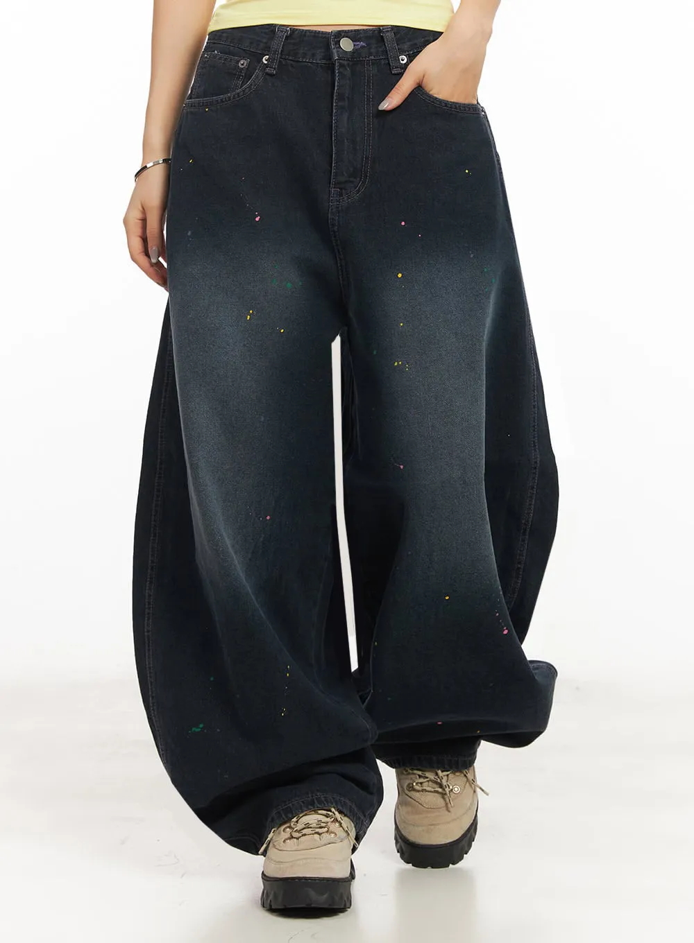 Beatrice Paint Baggy Jeans IM525
