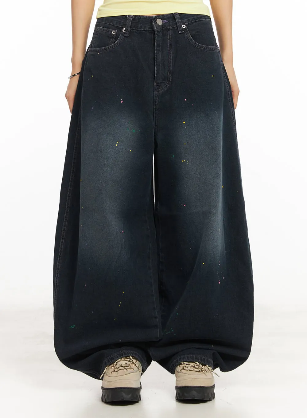 Beatrice Paint Baggy Jeans IM525