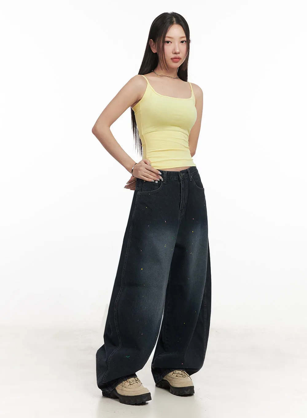 Beatrice Paint Baggy Jeans IM525