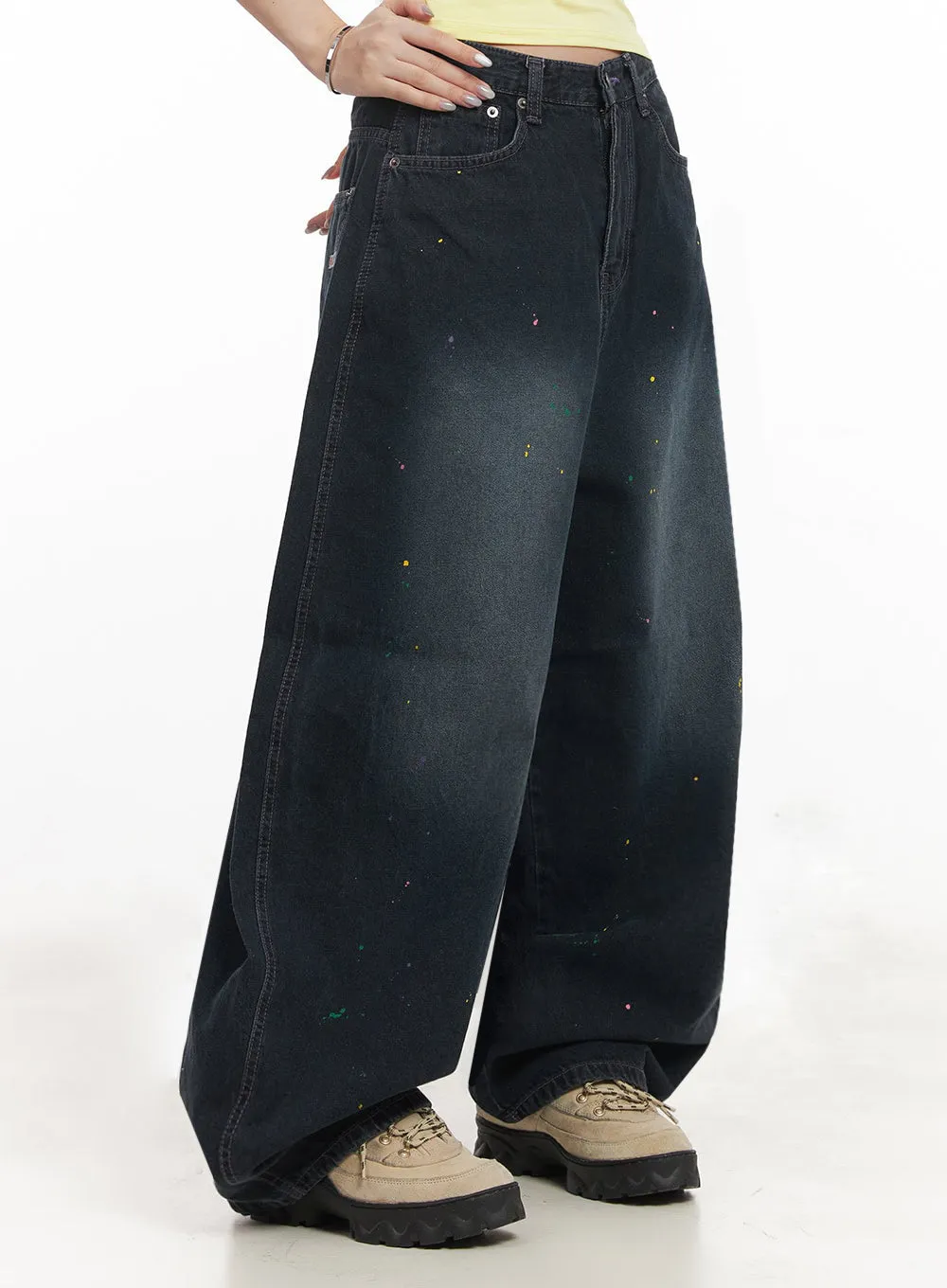 Beatrice Paint Baggy Jeans IM525