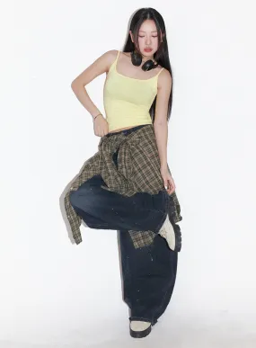 Beatrice Paint Baggy Jeans IM525