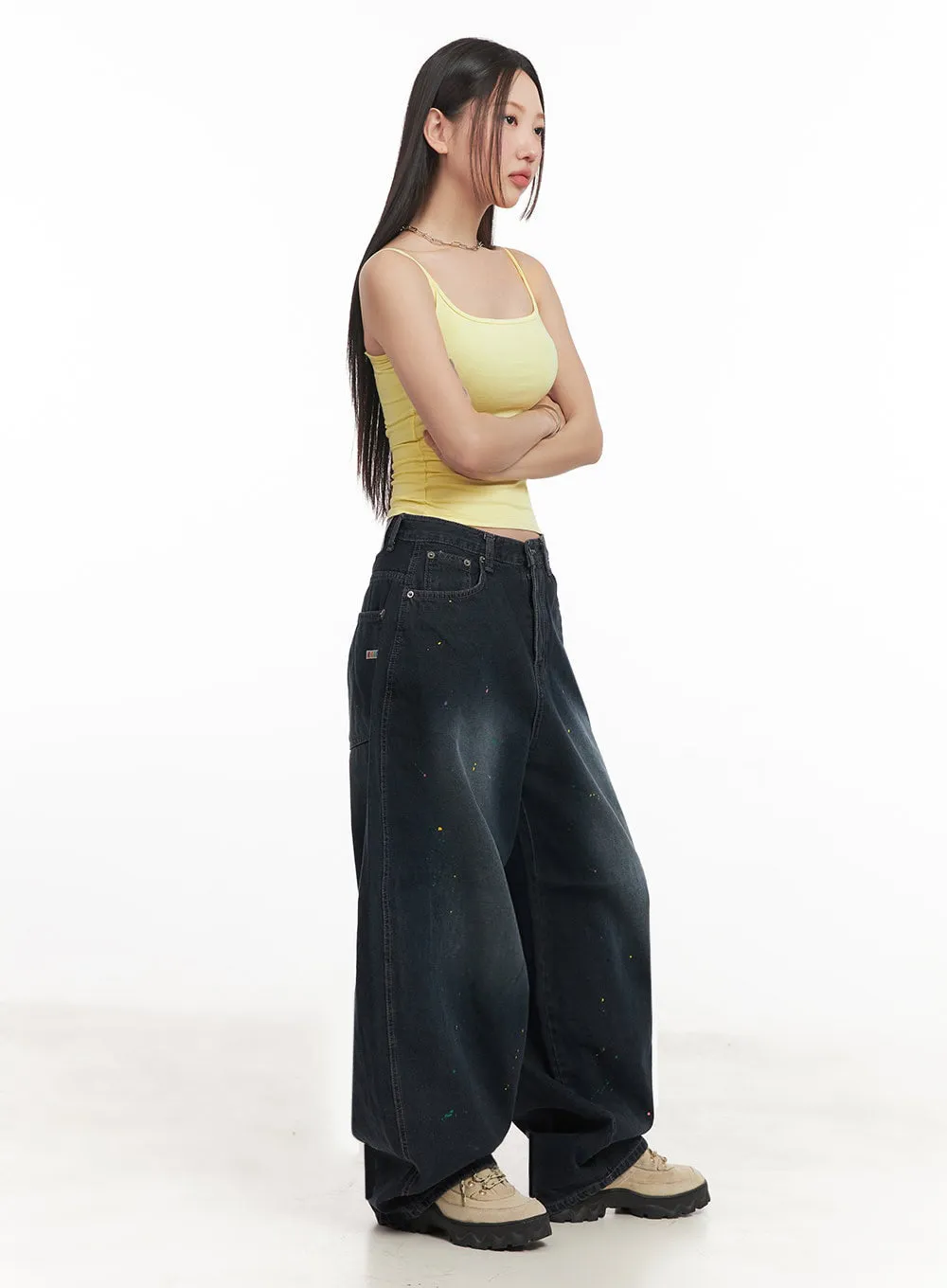 Beatrice Paint Baggy Jeans IM525