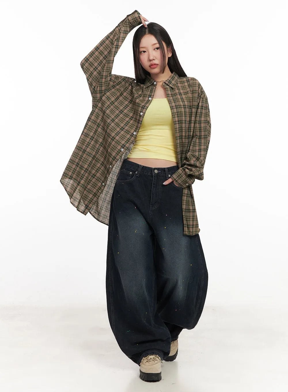 Beatrice Paint Baggy Jeans IM525