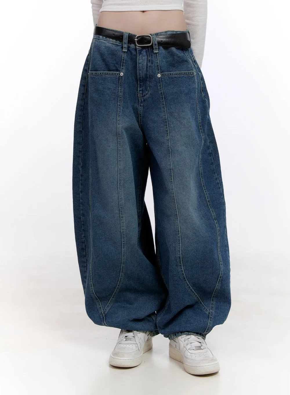 Beatrice Stitch Wide-Fit Baggy Jeans CF512