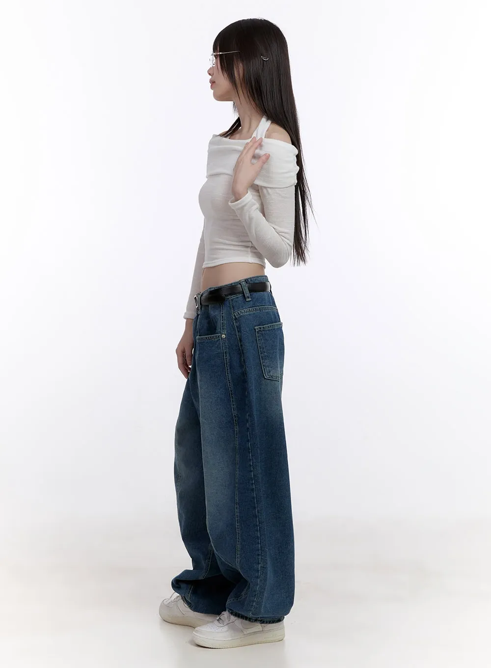 Beatrice Stitch Wide-Fit Baggy Jeans CF512