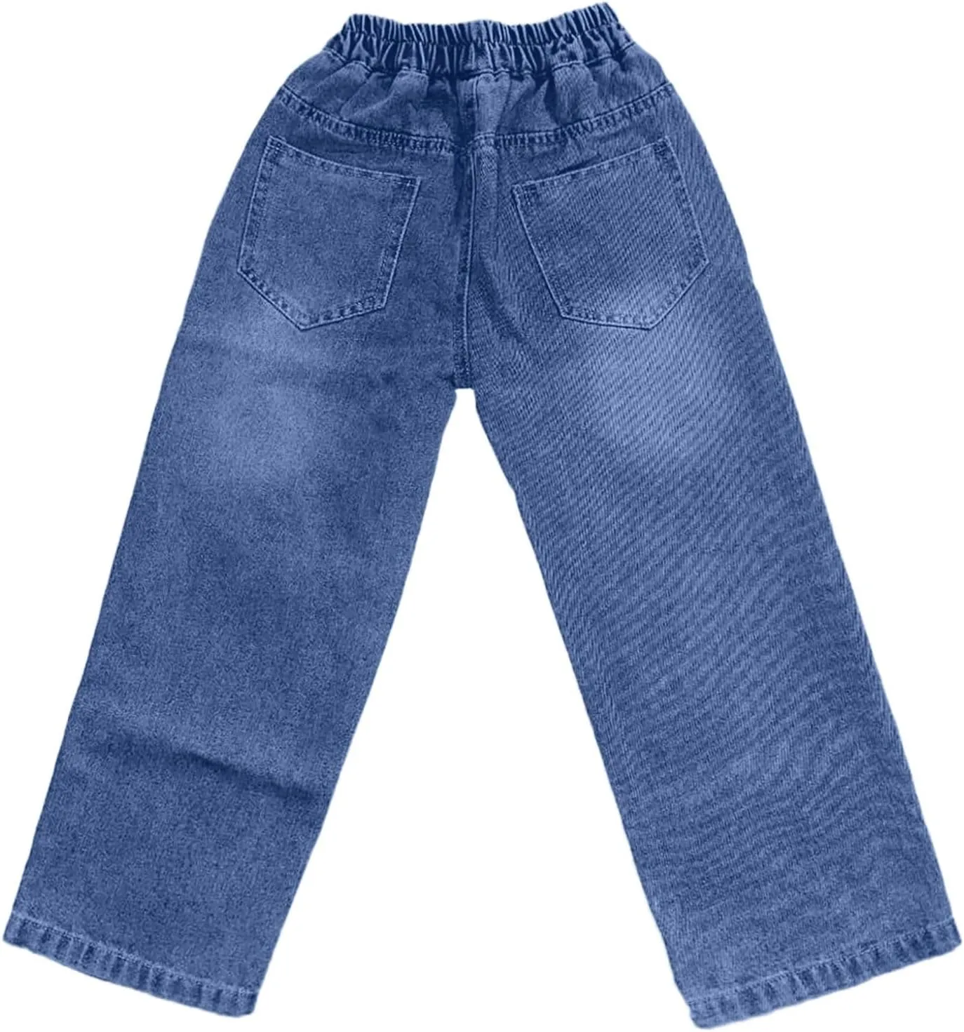 Boy's Baggy Jeans for Kids Teen Casual Straight Wide Leg Cargo Jeans Y2K Loose Elastic Waist Denim Pants Trousers