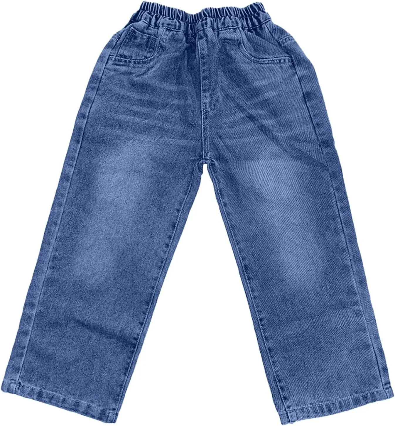 Boy's Baggy Jeans for Kids Teen Casual Straight Wide Leg Cargo Jeans Y2K Loose Elastic Waist Denim Pants Trousers