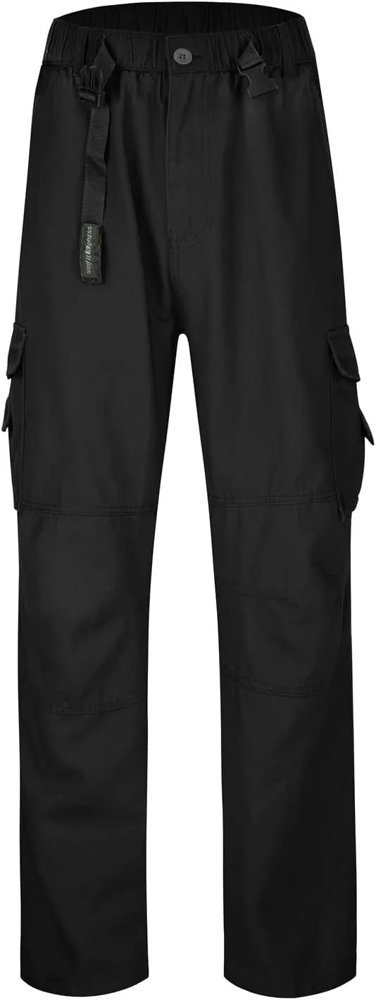 Cargo Jeans for Men Relaxed Fit Denim Pants with Multiple Pockets Causal Work Jeans Baggy Trousers