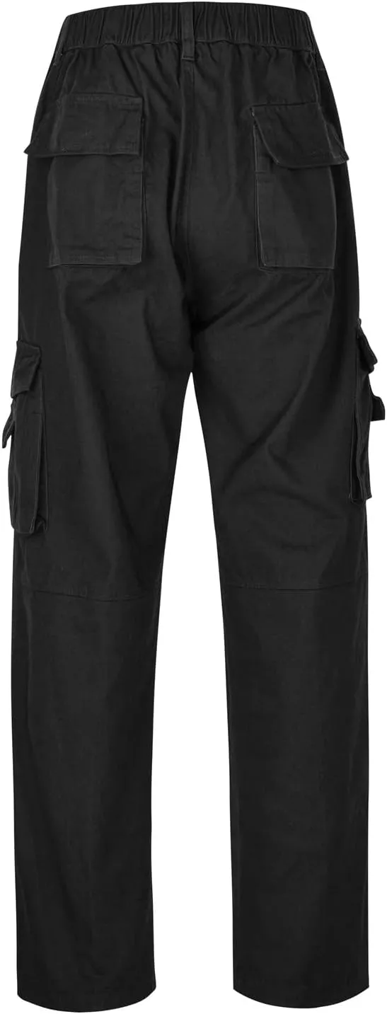 Cargo Jeans for Men Relaxed Fit Denim Pants with Multiple Pockets Causal Work Jeans Baggy Trousers
