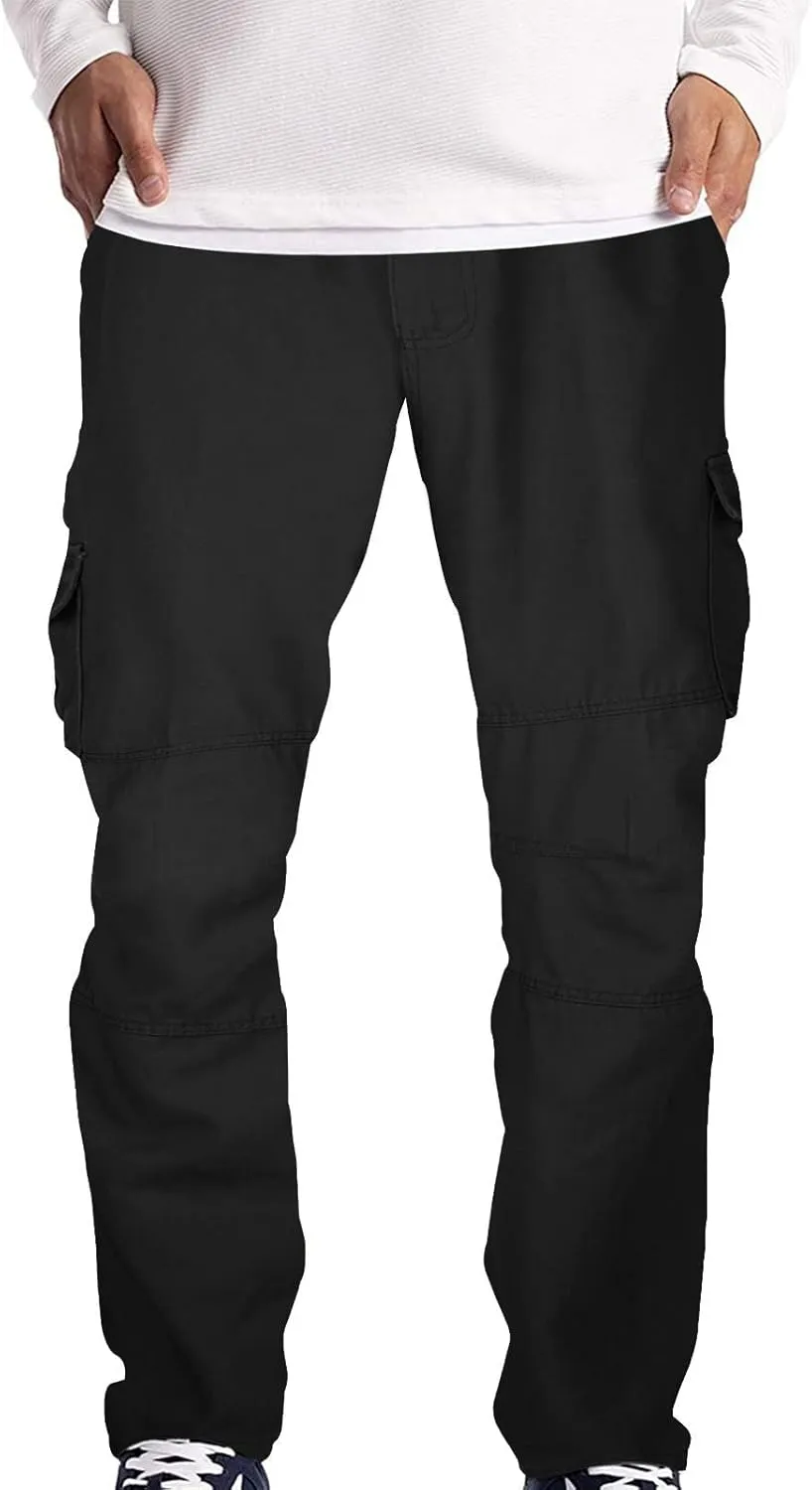 Cargo Jeans for Men Relaxed Fit Denim Pants with Multiple Pockets Causal Work Jeans Baggy Trousers