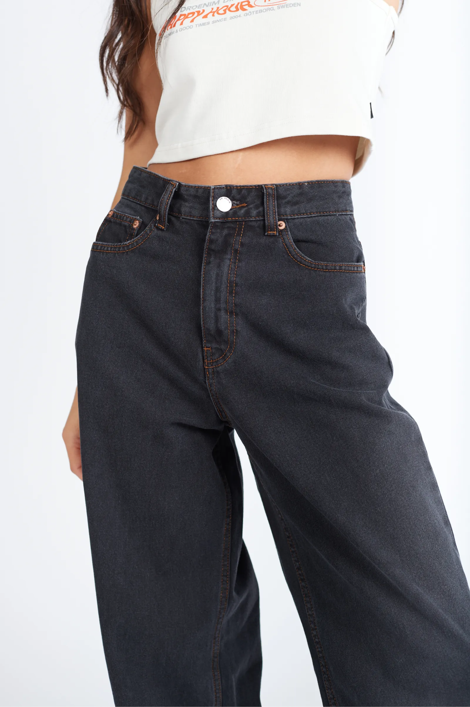 Donna Baggy Jeans - Dust Washed Black