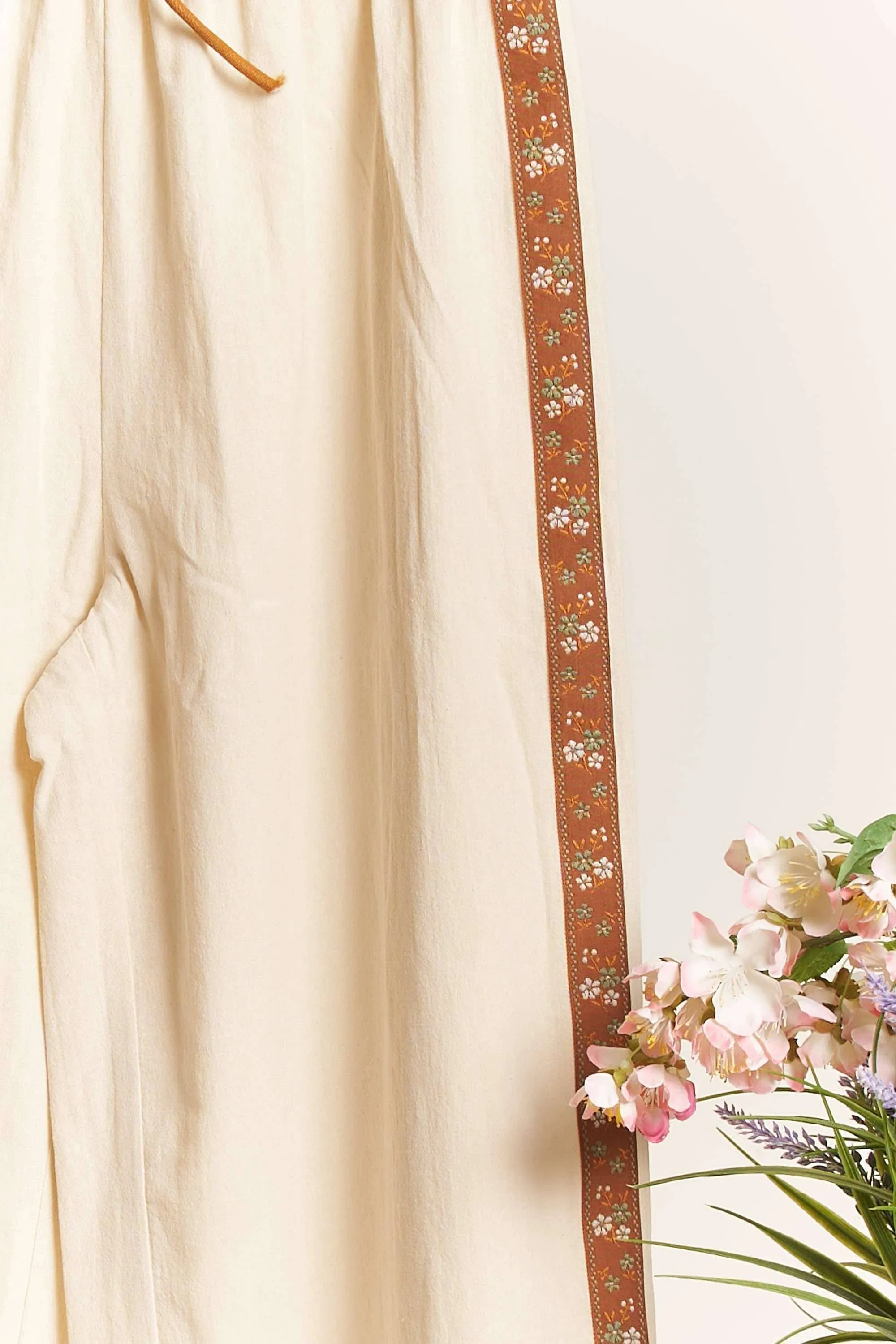Elastic Tie Waist Wide Leg Pants