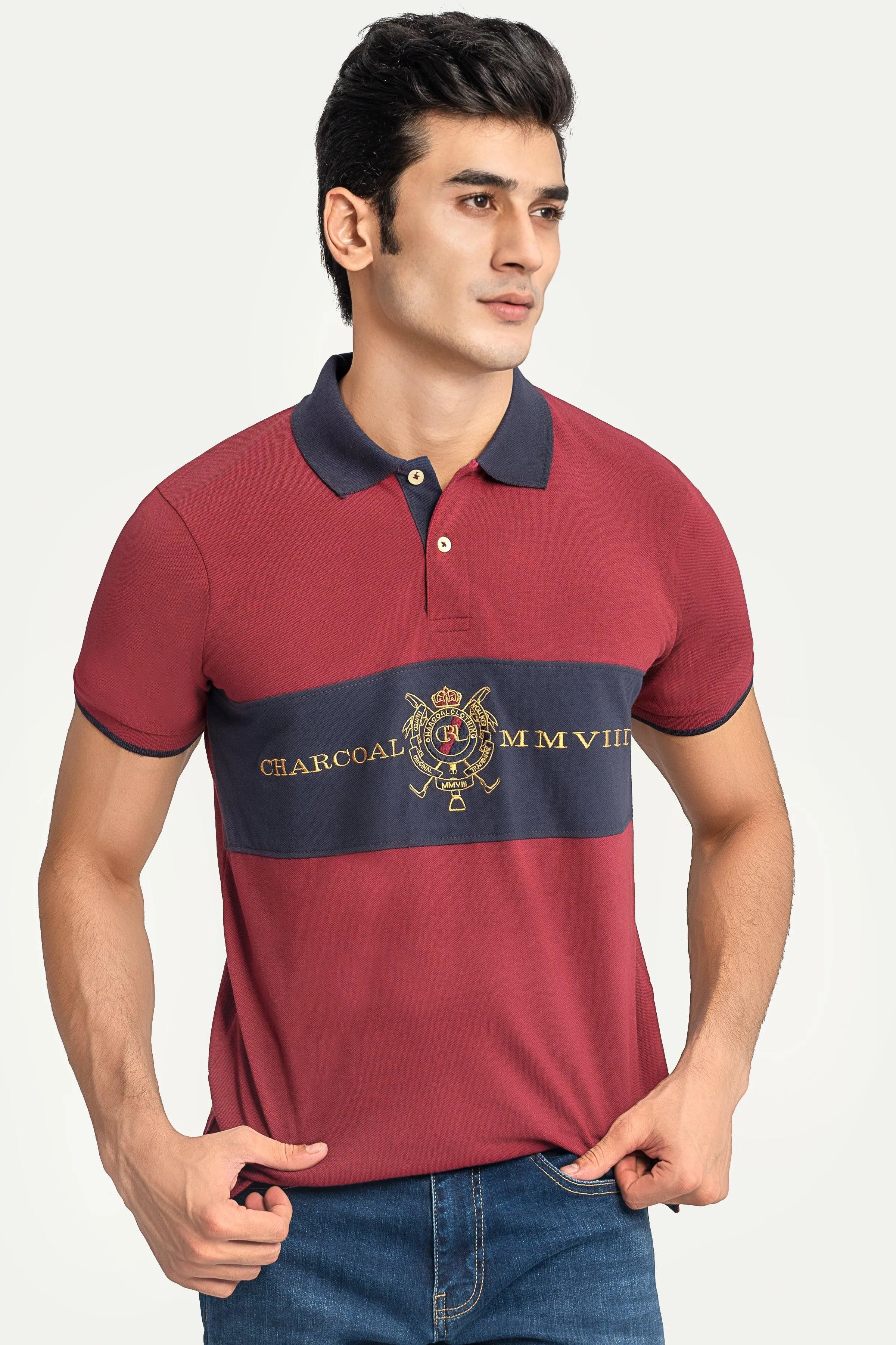 FASHION POLO MAHROON NAVY