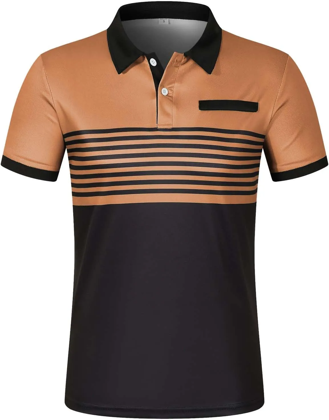Golf Polo Shirt for Men Moisture Wicking Performance Quick Dry Tee Casual Work Stand Collar Summer Henley Shirts