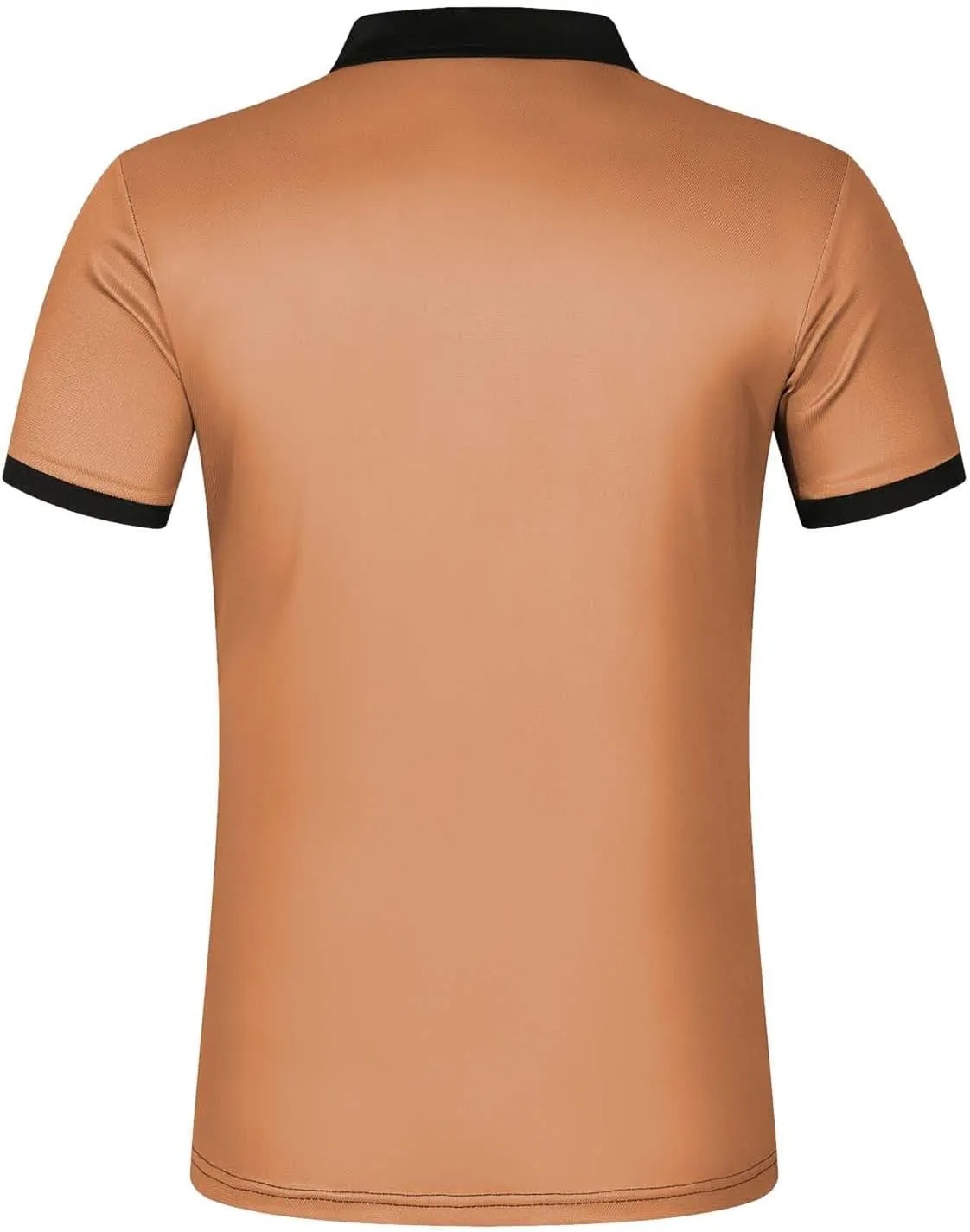 Golf Polo Shirt for Men Moisture Wicking Performance Quick Dry Tee Casual Work Stand Collar Summer Henley Shirts