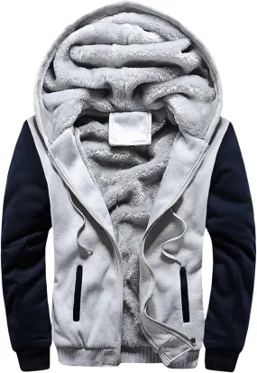 Hoodies for Men Thicken Fleece Windproof Coats Oversized Zipper Baseball Jackets Winter Warm Loose Casual Outfits