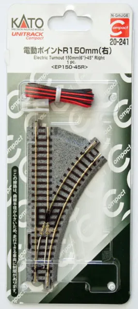 Kato 20-241 Compact Electric Turnout 150mm 45 Right(EP150-45R) (N scale)
