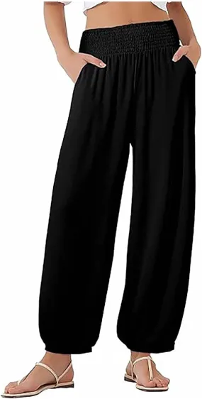 Lounge Pants Women Wide Leg Casual Loose High Waist Straight Trousers Elastic Waist Sweatpants Summer Fashion Clothes