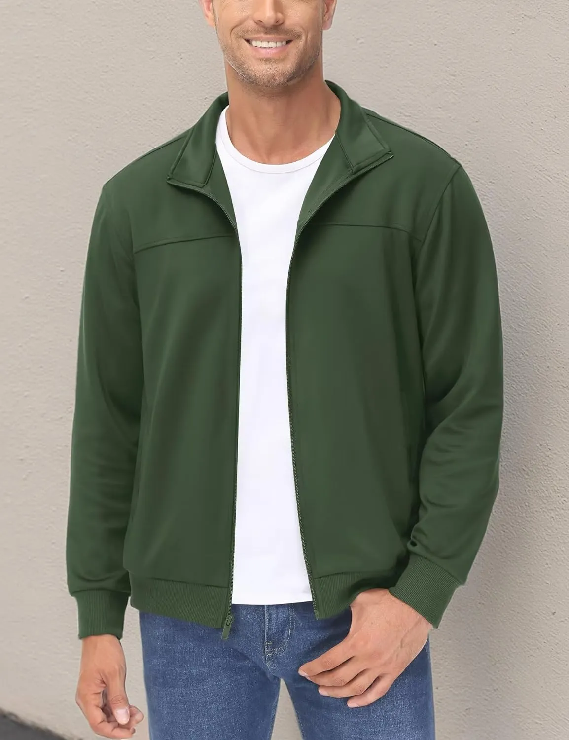 MAGCOMSEN Men's Track Jackets Lightweight Full-Zip Casual Coat Workout Running Athletic Active Jacket With Pockets