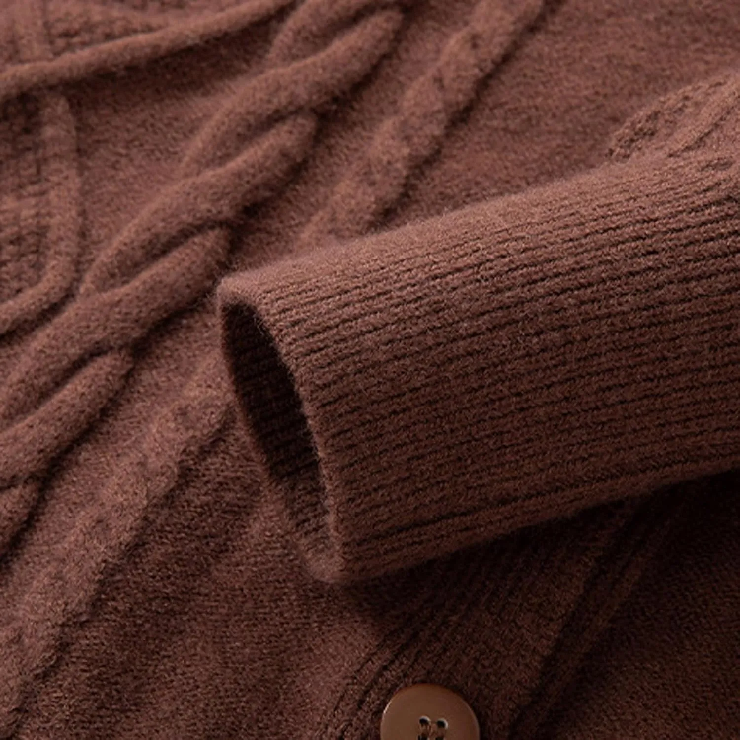 Mens Big and Tall Cardigan Sweater Slim Fit Button Down Sweater Stand Collar Long Sleeve Sweater Solid Color Knit Sweater