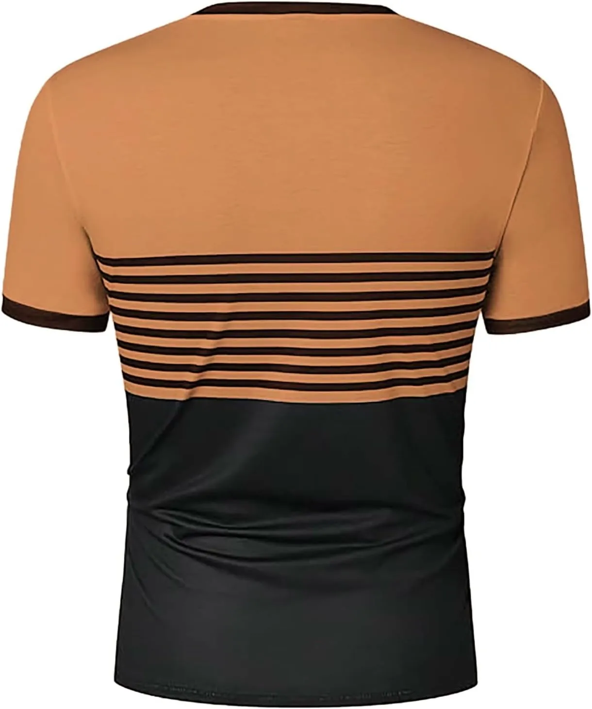 Men's Color Block Striped T Shirt Crew Neck Short Sleeve Fashion Tee Casual Summer Top Stylish Outings BBQ Big and Tall