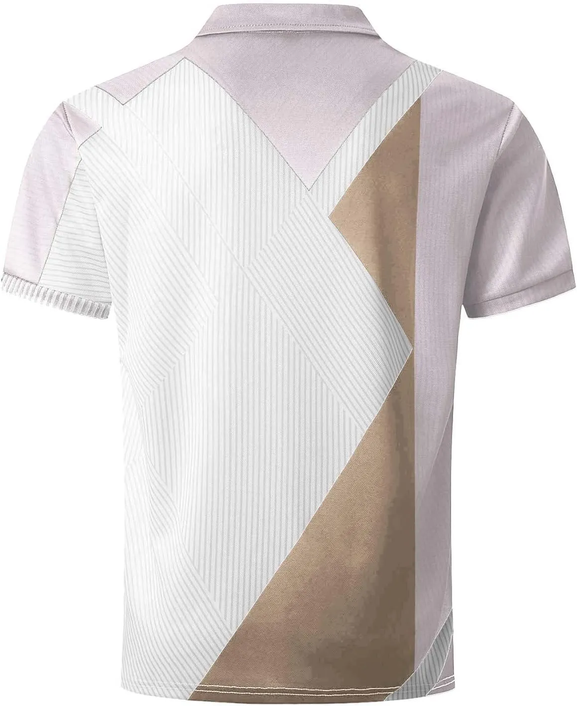 Mens Fashion Polo Shirts Casual Short Sleeve T Shirt Striped Moisture Wicking Golf Shirts Tops Spring Summer Pullover