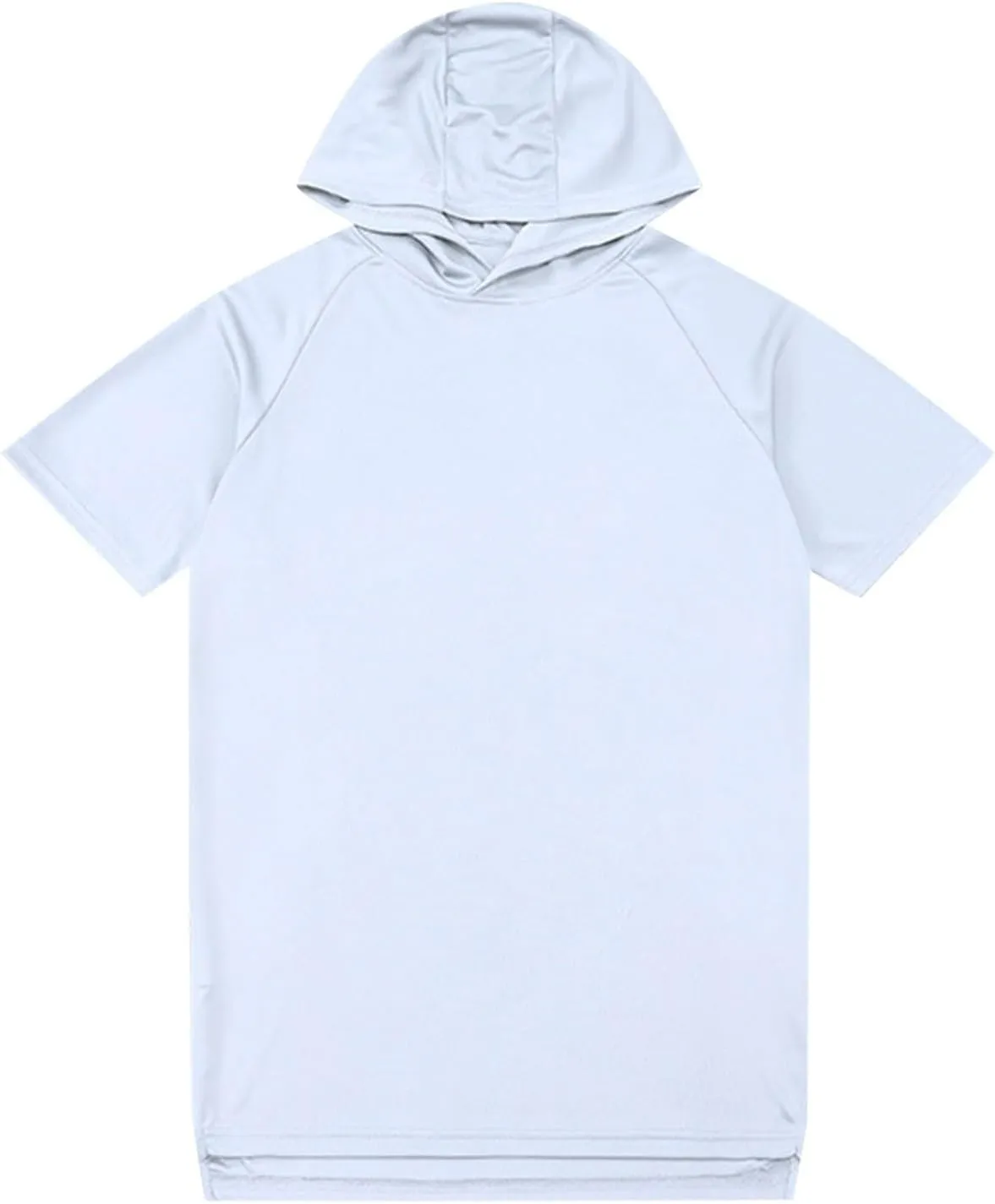 Men's Short Sleeve Hoodie Workout Gym Sweatshirts Athletic Training Sweat Shirts Dry Fit Solid Color Hooded T-Shirt