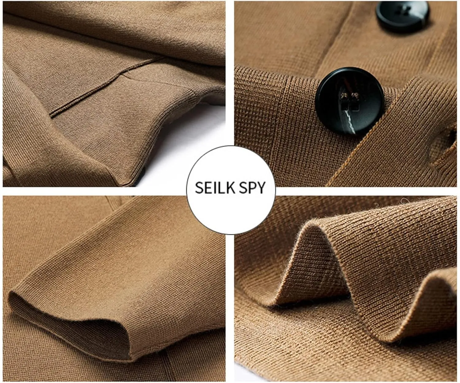 Men's Sweater Shawl Collar Solid Color Knit Cardigans Button Down Open Front Knitwear Jackets with Pockets