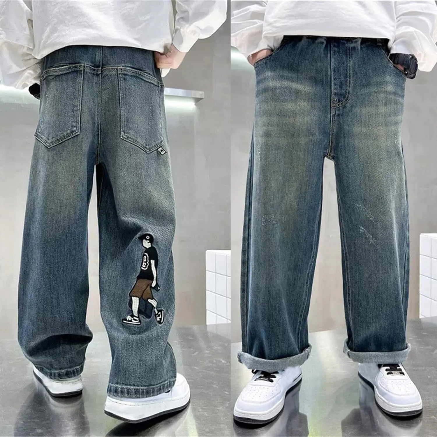 Otime Baggy Jeans 2025 New Straight Tube Loose Fit Soft and Comfortable Wear and Boys Jeans