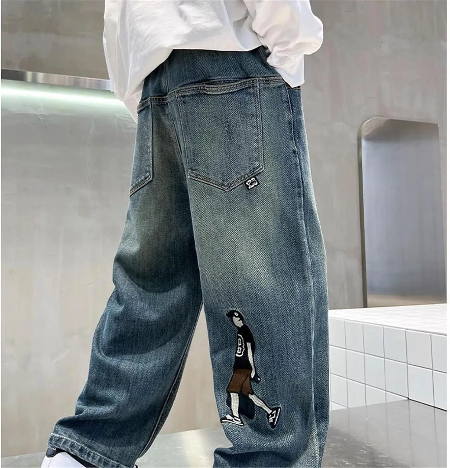 Otime Baggy Jeans 2025 New Straight Tube Loose Fit Soft and Comfortable Wear and Boys Jeans