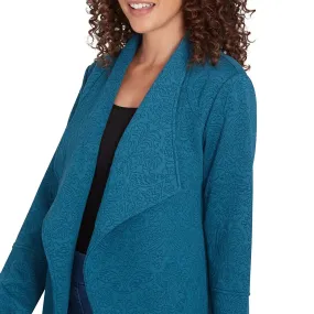 Plus Winter Scroll Quilted Knit Jacket Adriate - Ruby Rd