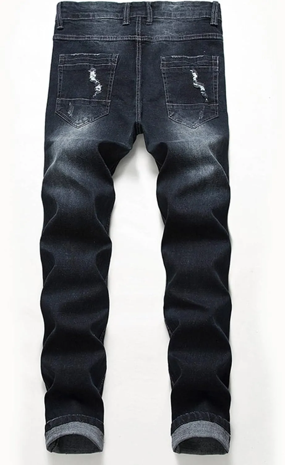 Ripped Jeans Men Baggy Classic Vintage Straight Wide Leg Denim Pants Baggy Jeans Trousers Mulit Pockets