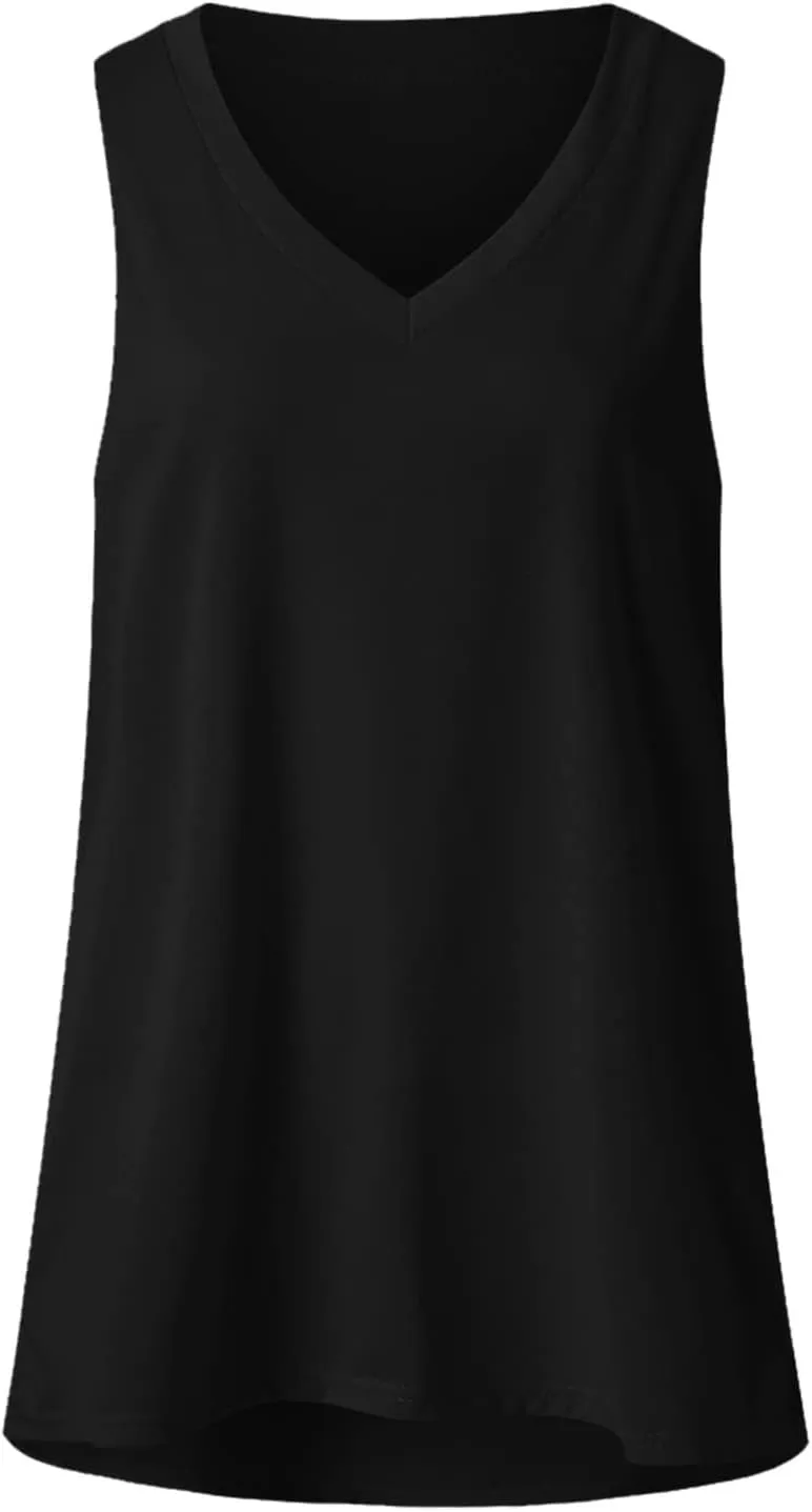 Tank Top for Women Summer V Neck T Shirts Loose Fit Sleeveless Cute Tanks Tees 4Th of July Outfits USA Comfy Clothes