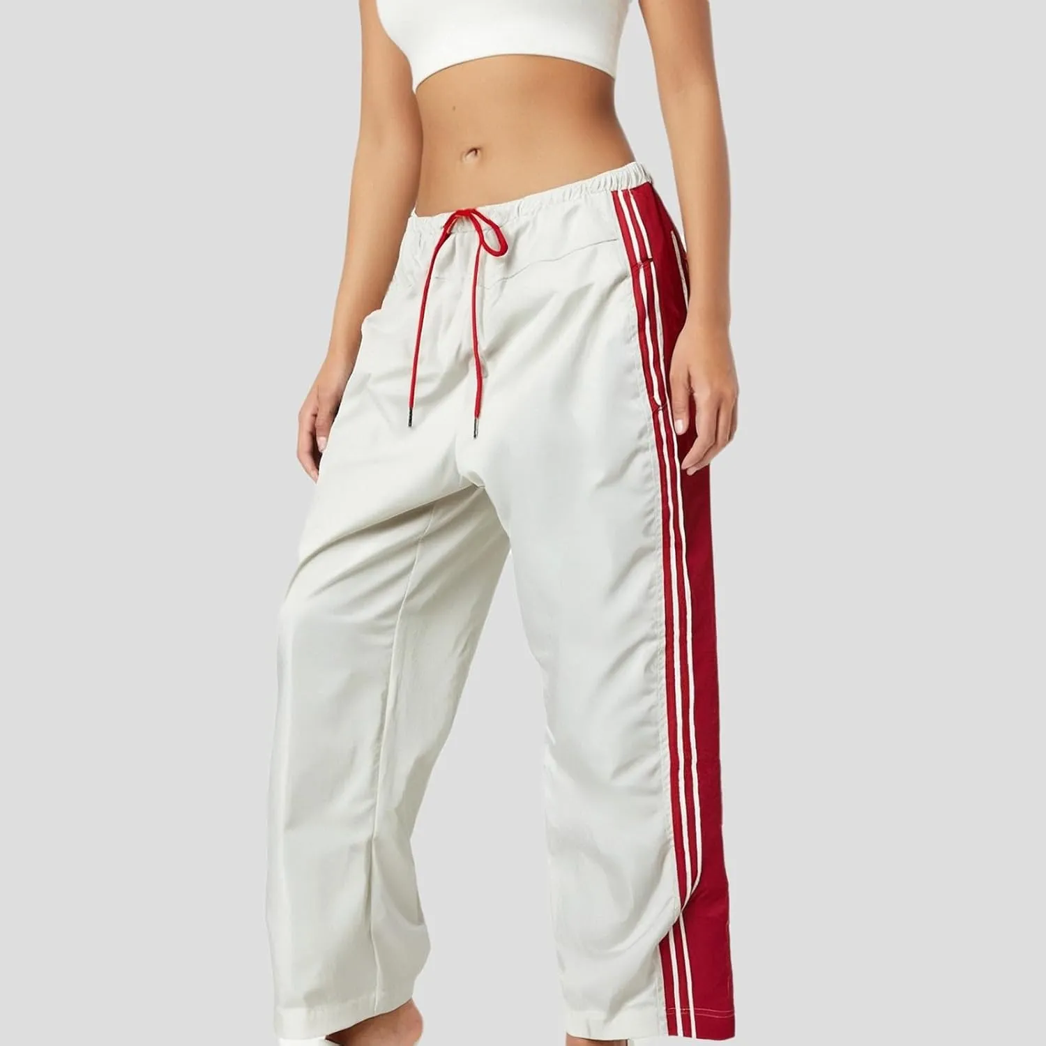 Trendy High Waist Wide Leg Trousers, 2025 New Straight Fit Elastic Waist Casual Pants