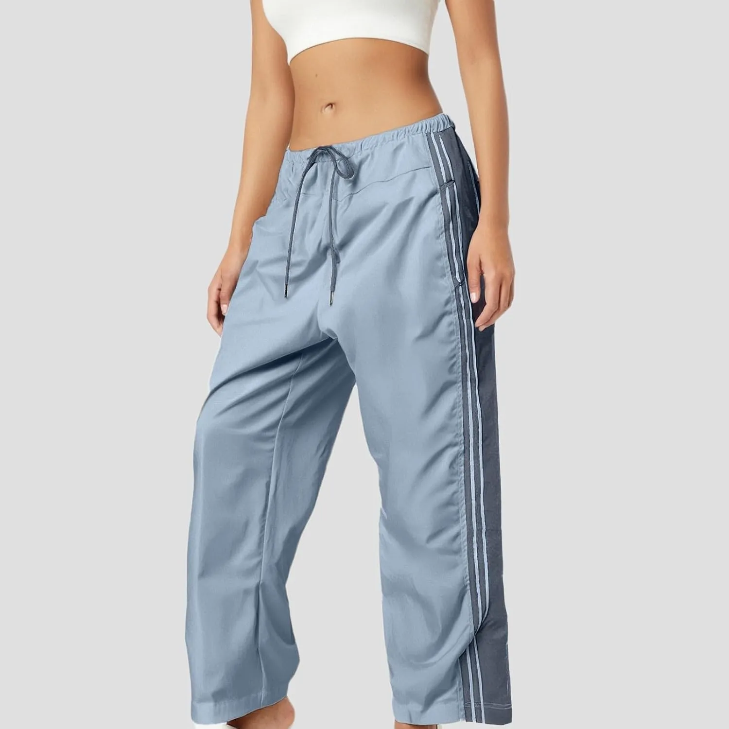 Trendy High Waist Wide Leg Trousers, 2025 New Straight Fit Elastic Waist Casual Pants
