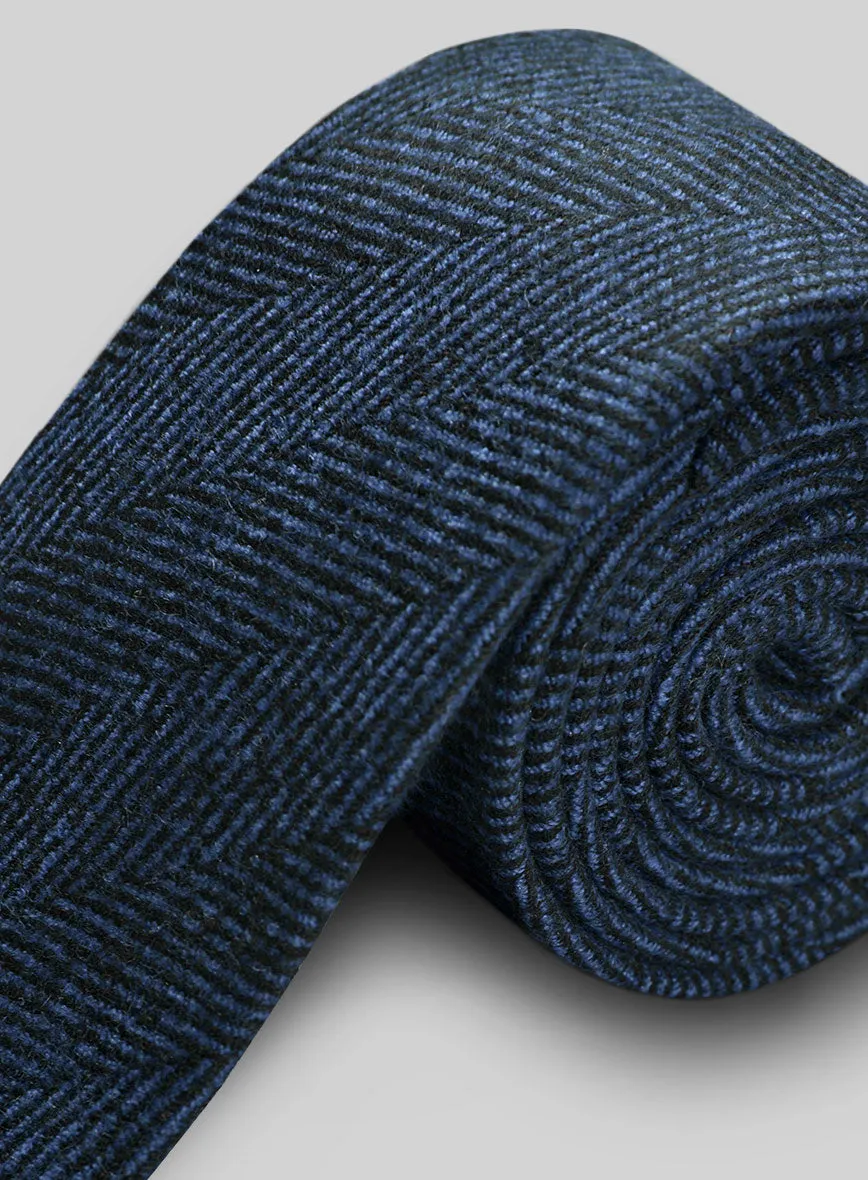 Tweed Tie - Naples Wide Herringbone Royal Blue