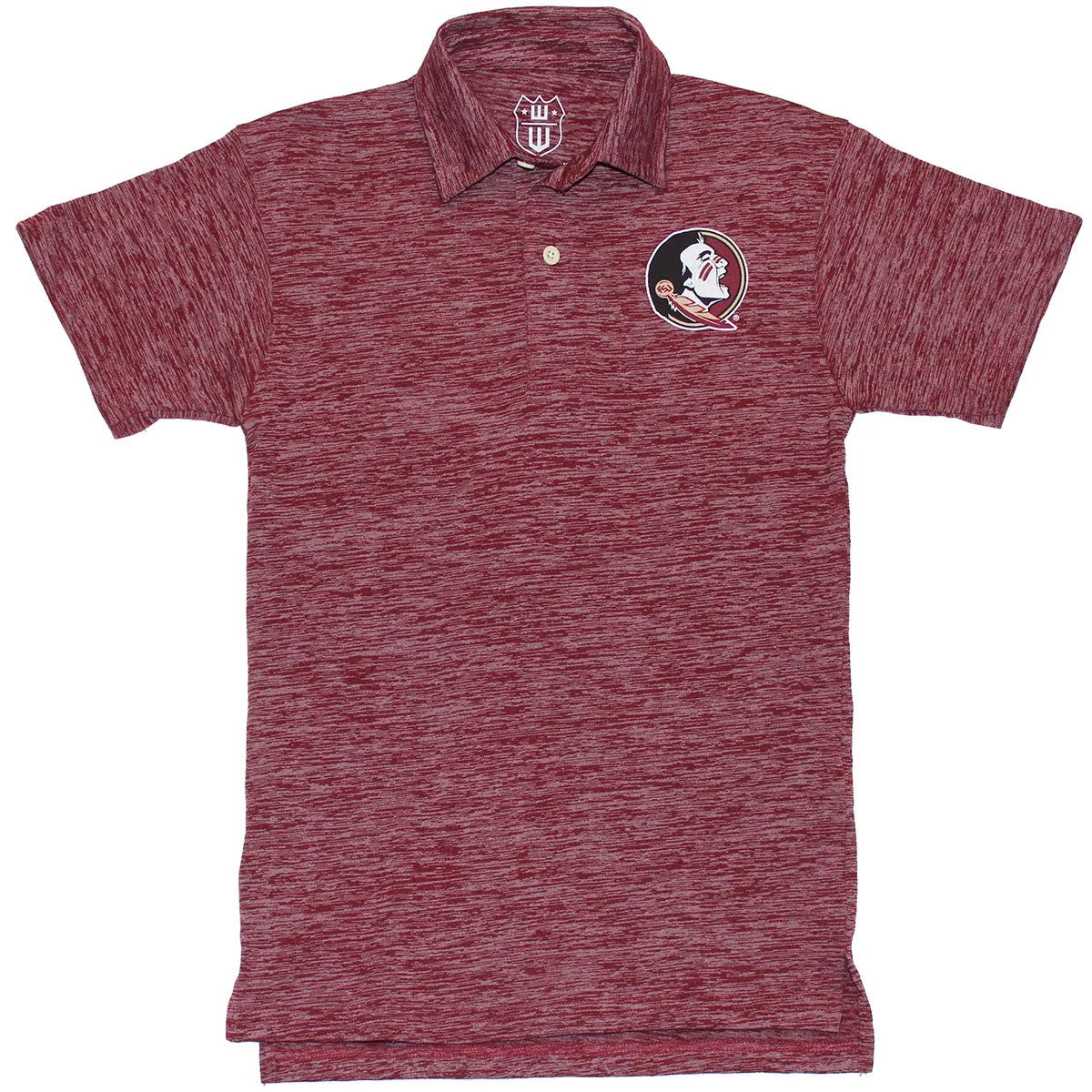 Wes & Willy Toddler/Youth Seminole Logo Cloudy Yarn Polo - Garnet