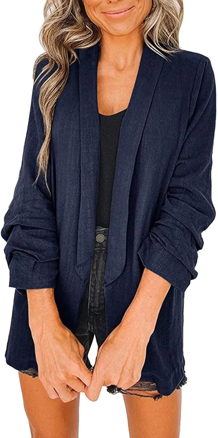Womens Blazers for Work Casual Causal Women Jacket Long Sleeve Cute Fall Winter Suit Loose Fit Herringbone Blazer