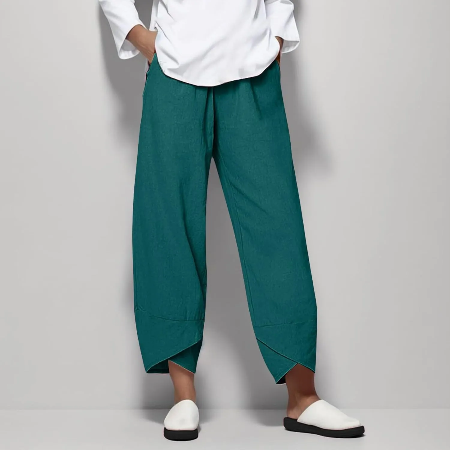 Women's Capri Pants Elastic Pants for Women Fashion Casual Fashion Shorts Drawstring Elastic Waist Lounge Pant Yoga
