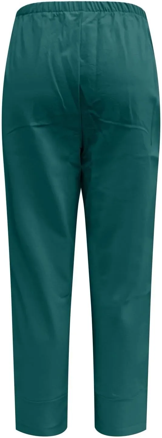 Women's Capri Pants Elastic Pants for Women Fashion Casual Fashion Shorts Drawstring Elastic Waist Lounge Pant Yoga
