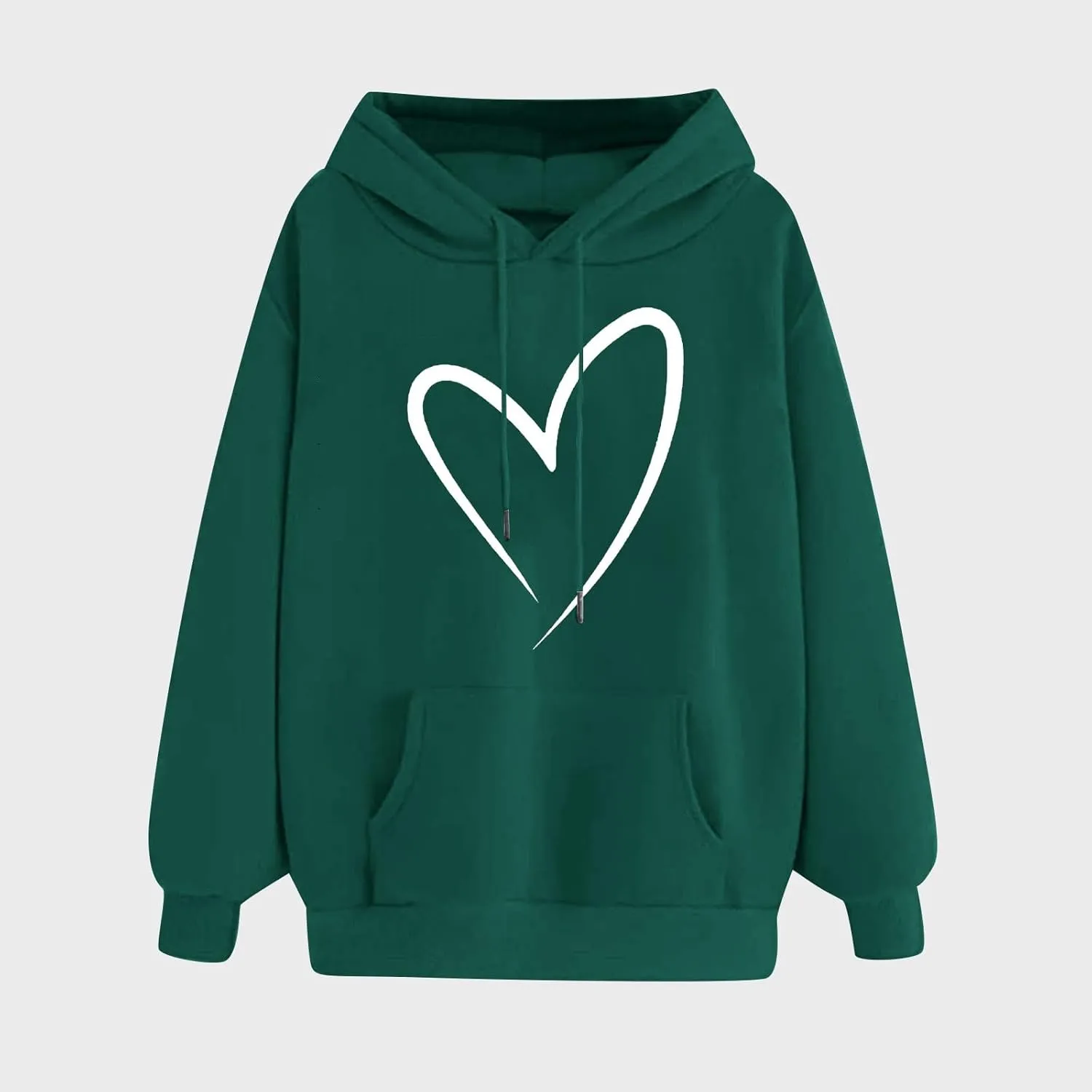 Women's Hoodies & Sweatshirts Cute Long Sleeve Drawstring Pullover Casual Oversized Track Shirts Sweater Plus Size