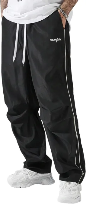 ZAFUL Men's Parachute Sweatpants Y2k Baggy Track Pants Drawstring Wide Leg Casual Trousers Streetwear